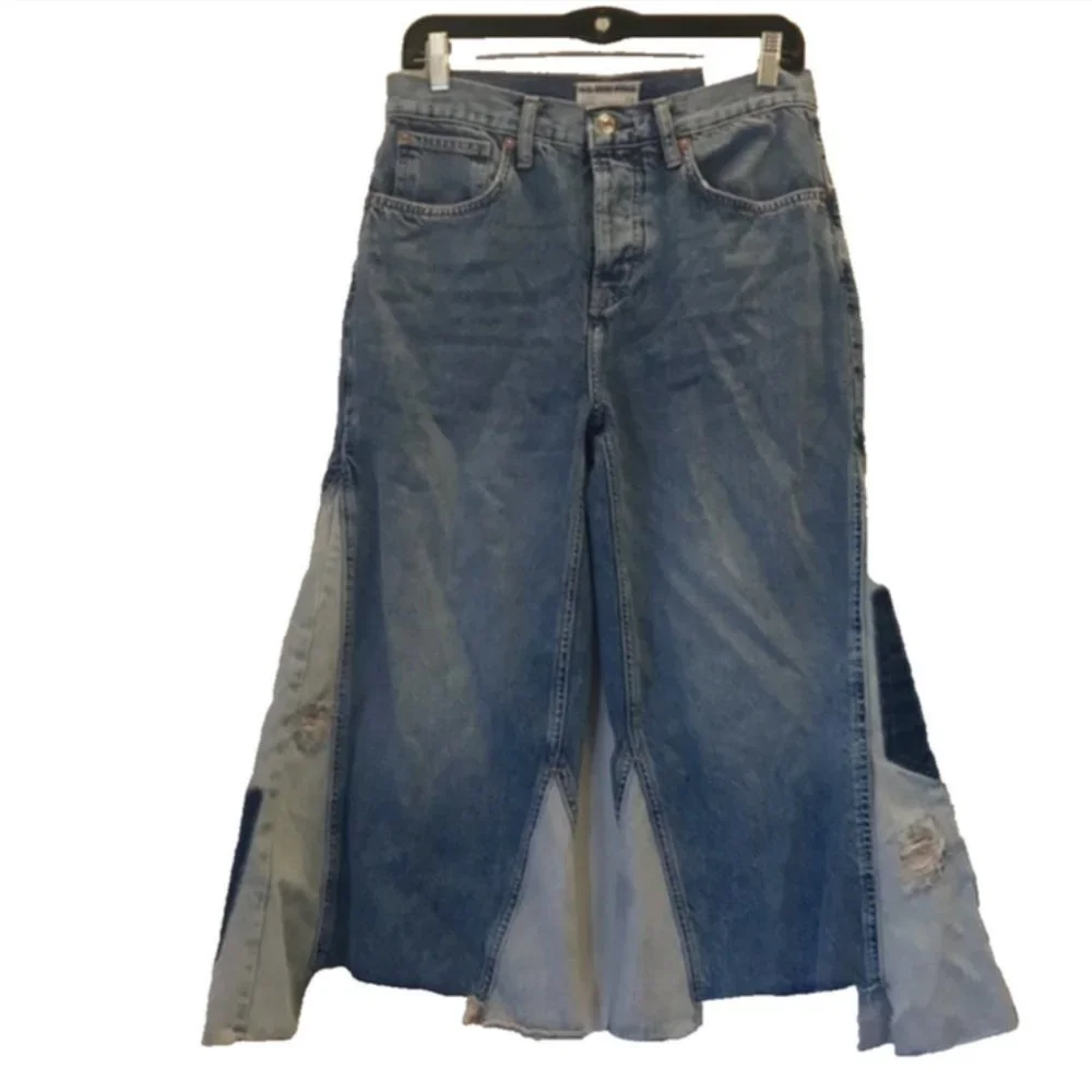 Free People We The Free Ripple Wide-Leg Cropped Jeans